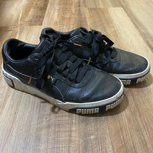 Puma Black Low-Top Sneakers with ✨GOLD✨ Aglets